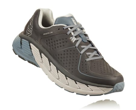 Hoka One One Gaviota Usnje Moški Trail Tekaški Čevlji Globoko Siva / Modra SI-254793W